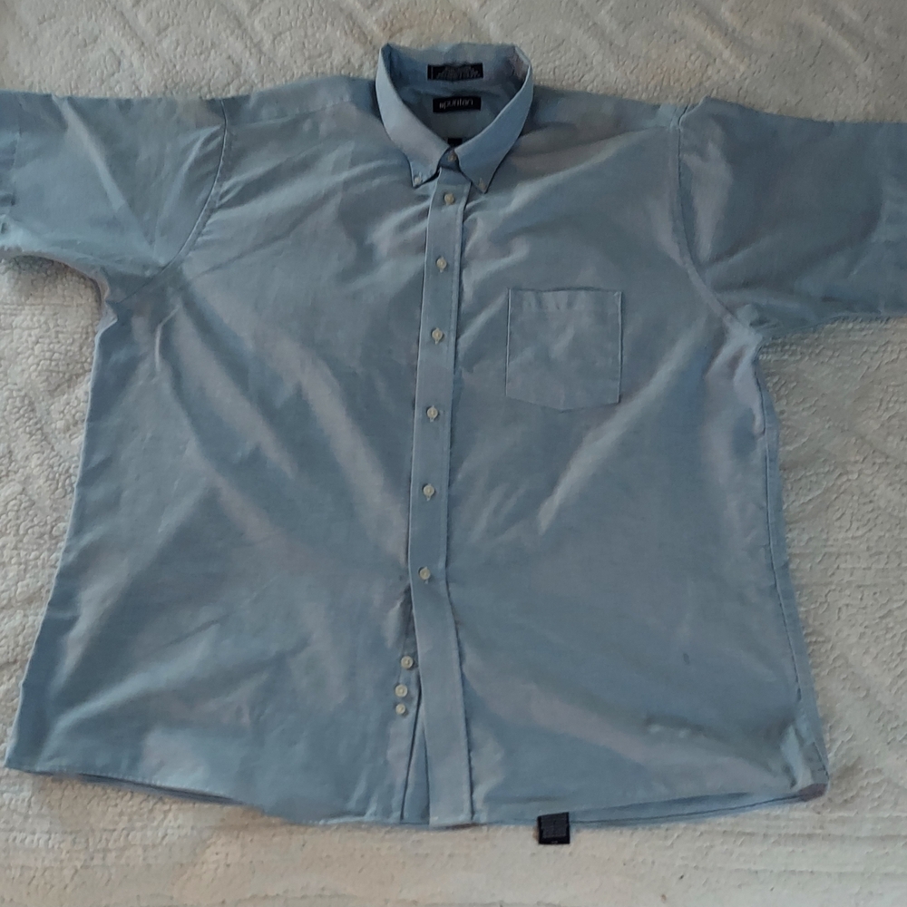 Puritan Light Blue Casual Button Down Short Sleeve Shirt